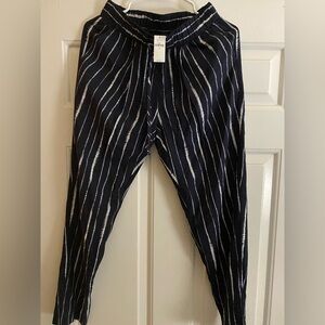 Banana Republic Black and White Striped Pants